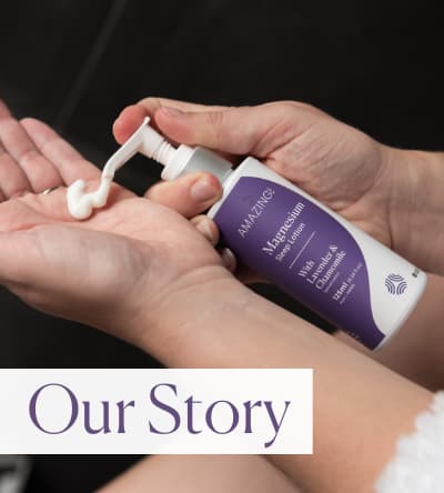 amazing oils magnesium sleep lotion our story banner